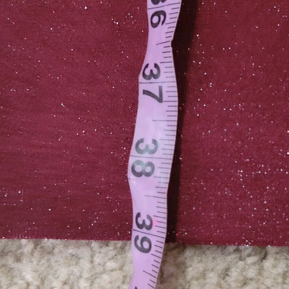 Calvin Klein Sheath Dress Womens 6 Wine Red Tie Neck Sparkle Detail 3/4 Sleeves - Picture 13 of 16